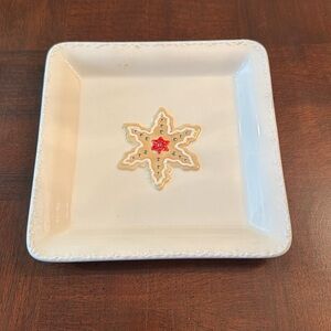 Hallmark Square Cookie Dish Plate with Recipe on Back Serving Tray Holiday